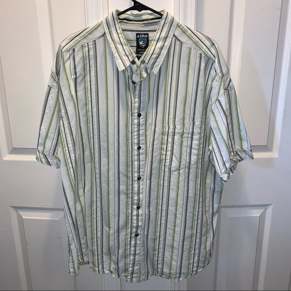 KUHL COTTON STRIPE SHORT SLEEVE SHIRT XXL